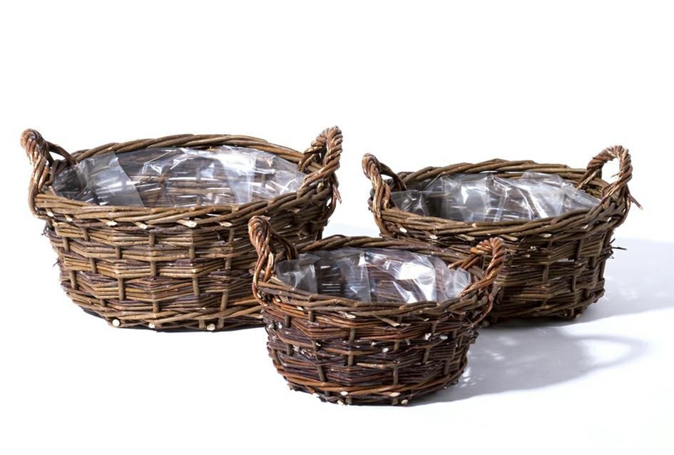 Weidenpflanzschalen-3er Set